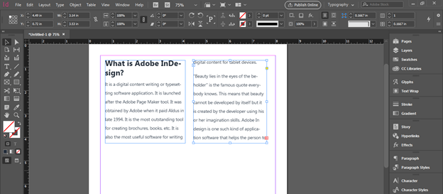 InDesign link text boxes output 9