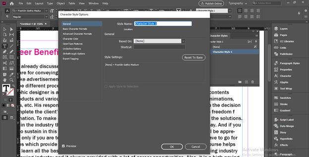 InDesign superscript output 15