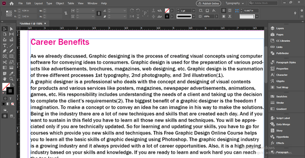 InDesign superscript output 3
