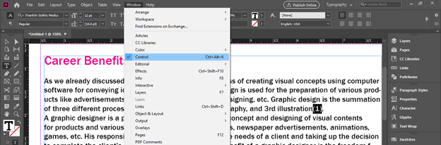 InDesign superscript output 6