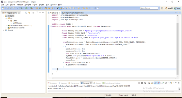 JDBC Prepared statement 2