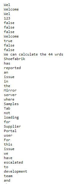with some sentences and applied the default methods