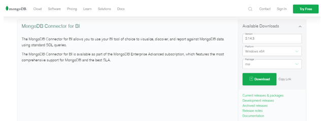 MongoDB BI Connector 1