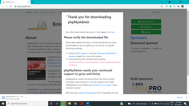 MariaDB phpMyAdmin output 2