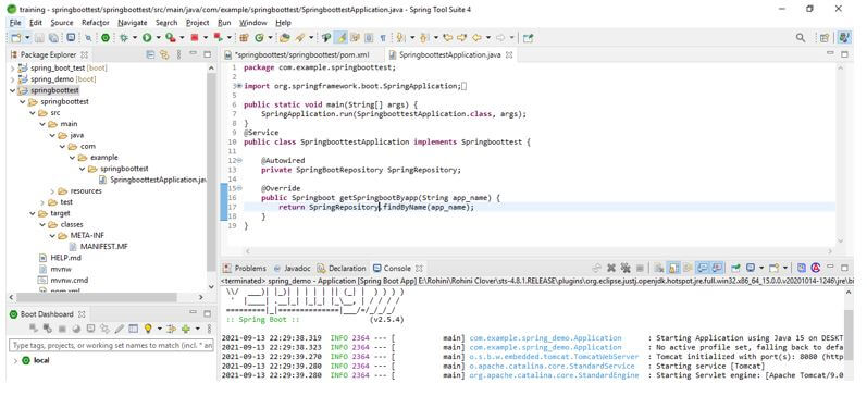Application testing with @MockBean annotation
