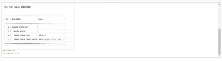 dbms_xplan.display_cursor 5