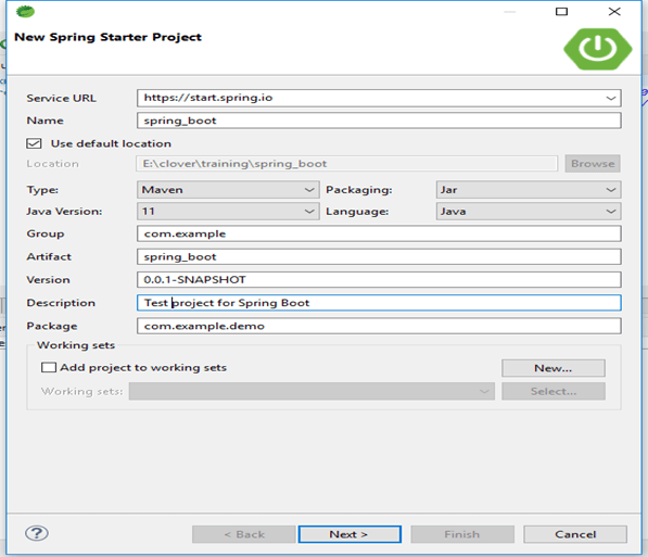 spring boot output 1