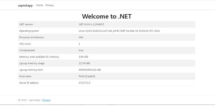 ASP.NET Core Docker 3