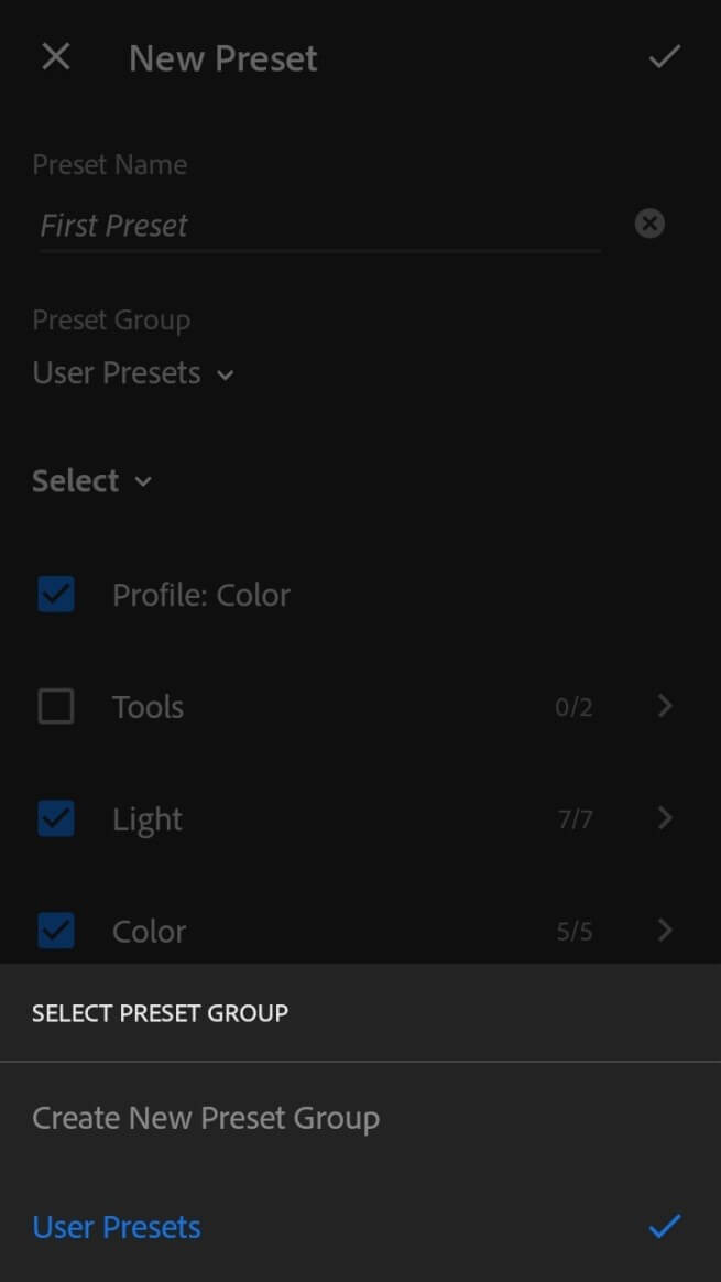 Lightroom Mobile Presets output 1.4