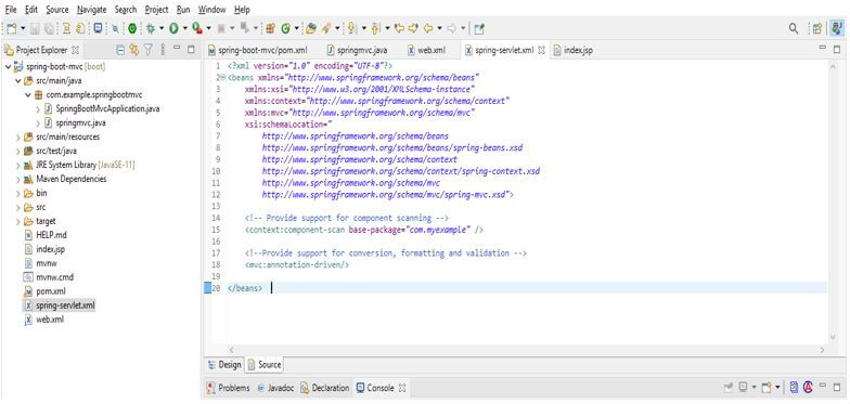Define bean in xml file