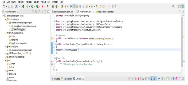 WebServerFactoryCustomizer interface