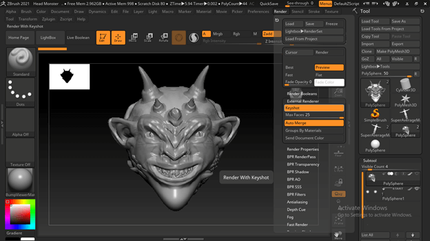 Zbrush keyshot output 3
