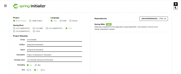 spring boot framework output 1