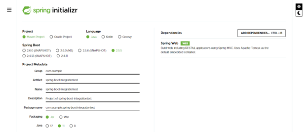 spring boot integration test output 1