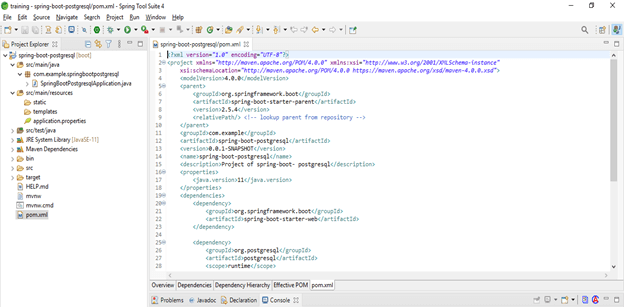 spring boot postgresql output 3