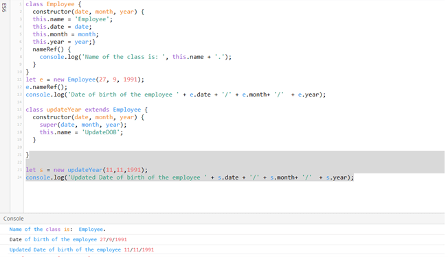 ES6 CLASSES output 2