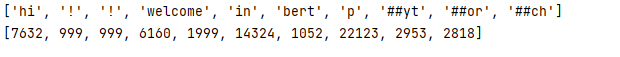 PyTorch BERT output 1