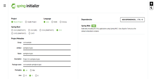 spring boot grpc output 1