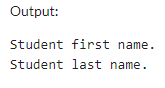 Student first name output