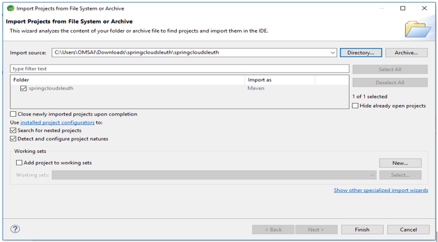 Spring Cloud Sleuth - Extract Files