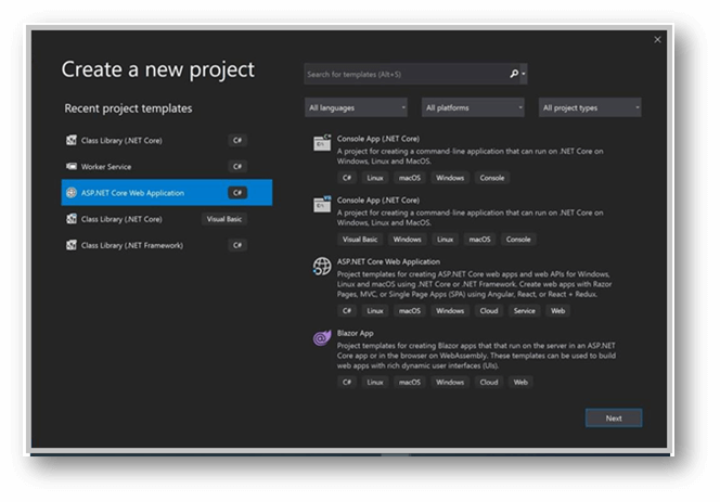 ASP.NET Core Hosted Service output 1