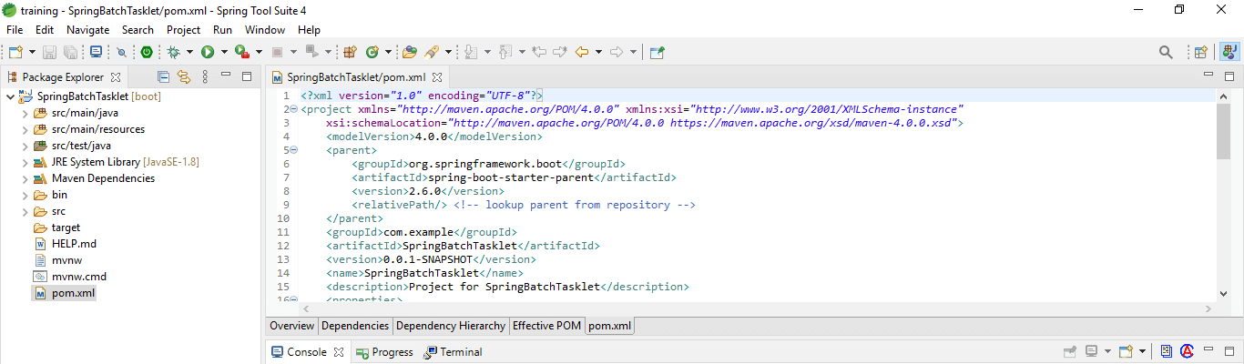 Project Spring Batch Tasklet 3