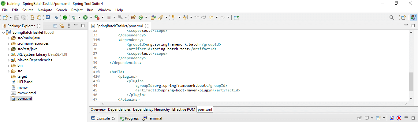 Project Spring Batch Tasklet 4