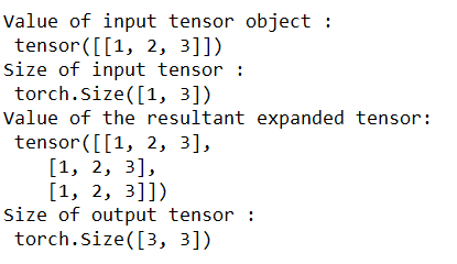 PyTorch expand output 2