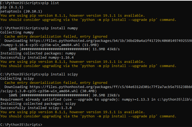 PyTorch pip output 3.3