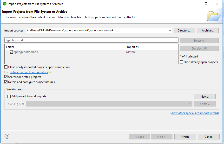 Spring Boot Lombok Application Step 2