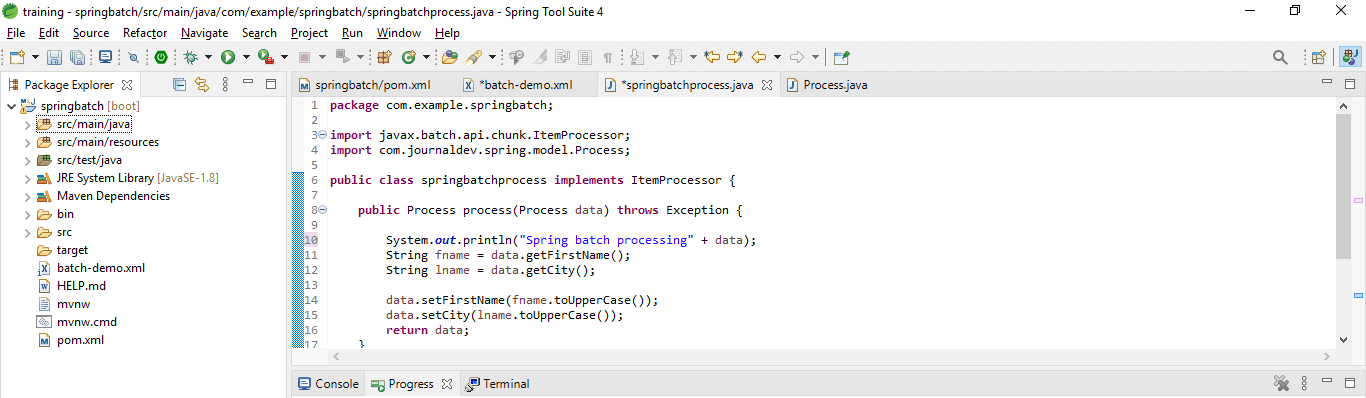 Spring batch Processing