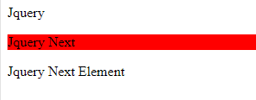 jQuery next element output 3