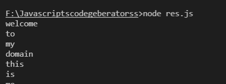 Code Generator JavaScript output 3