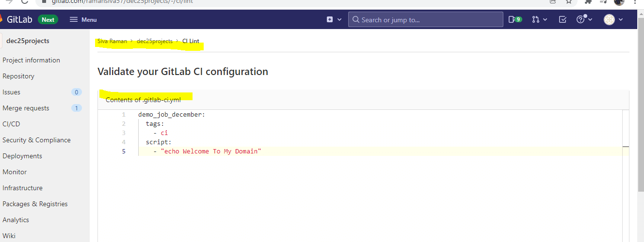 CI Configuration Example 10
