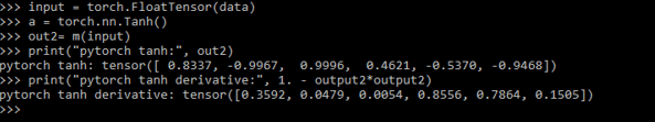 PyTorch tanh
