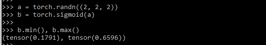 PyTorch Activation Function output 1