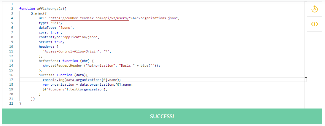jQuery Ajax CORS output 1