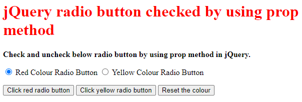 jQuery Radio Button Checked output 2