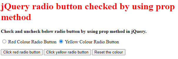 jQuery Radio Button Checked output 3