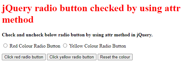 jQuery Radio Button Checked output 4
