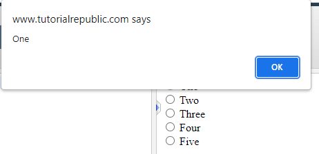 jQuery Radio Value output 1