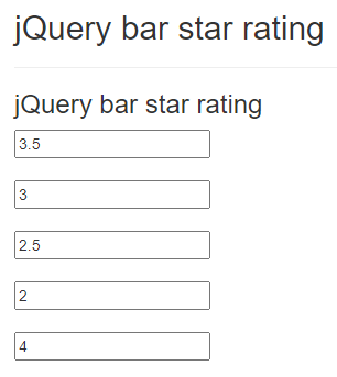 jQuery Star Rating output 3