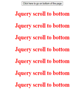 jQuery scroll to bottom of div output 1