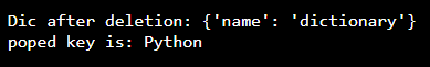 Python 3 Dictionary pop