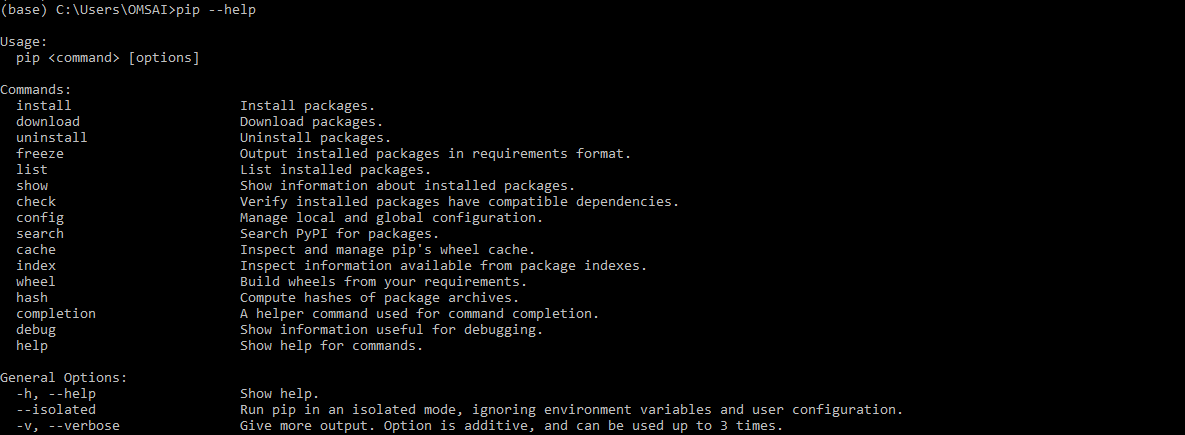 Python 3 Pip output 1