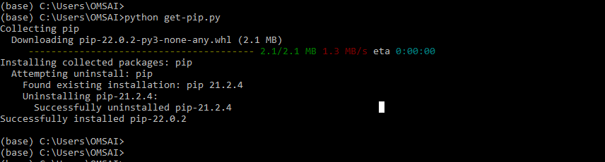 Python 3 Pip output 3