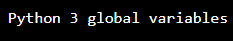 Python 3 Global Variable 5