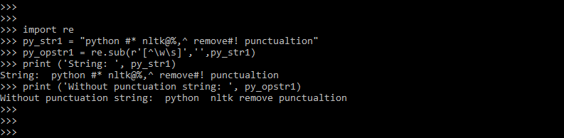 NLTK Remove Punctuation Example 1