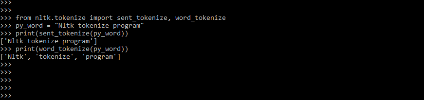 NLTK Tokenize Program