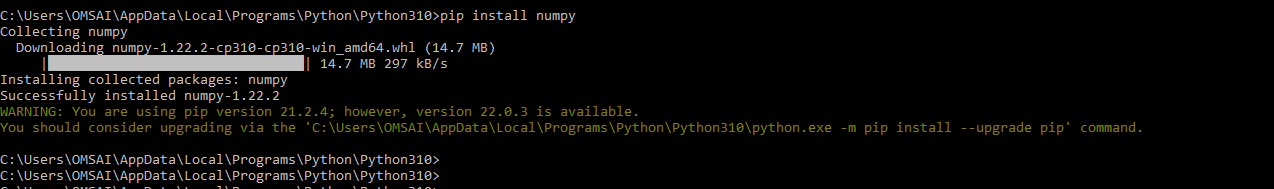 Python 3 NumPy Installation